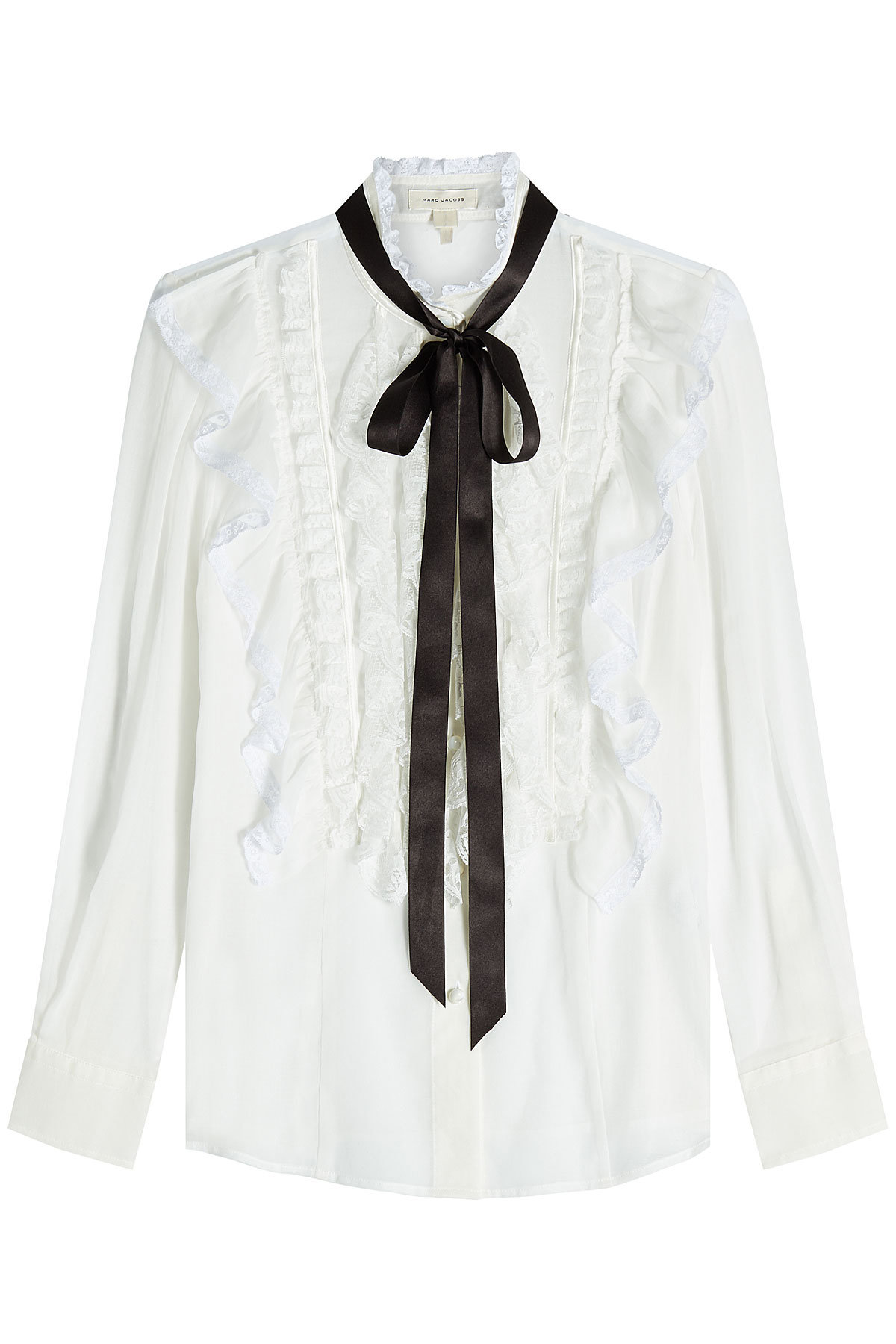 Marc Jacobs - Cotton Ruffle Blouse with Tie