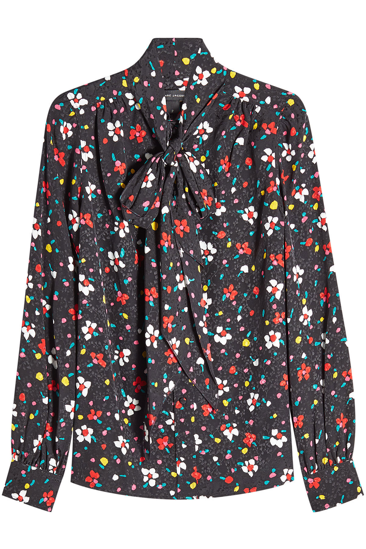 Tie Neck Printed Silk Blouse by Marc Jacobs