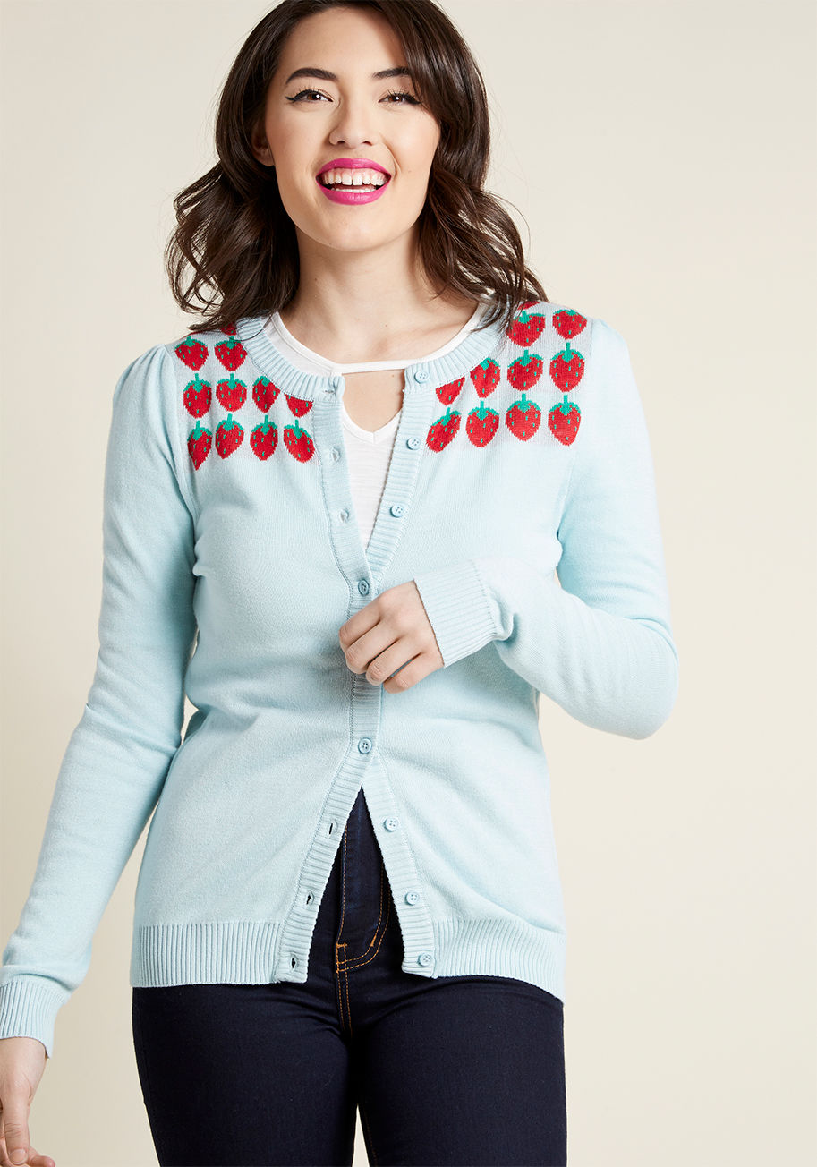 Berry Well Then Intarsia Cardigan by ModCloth