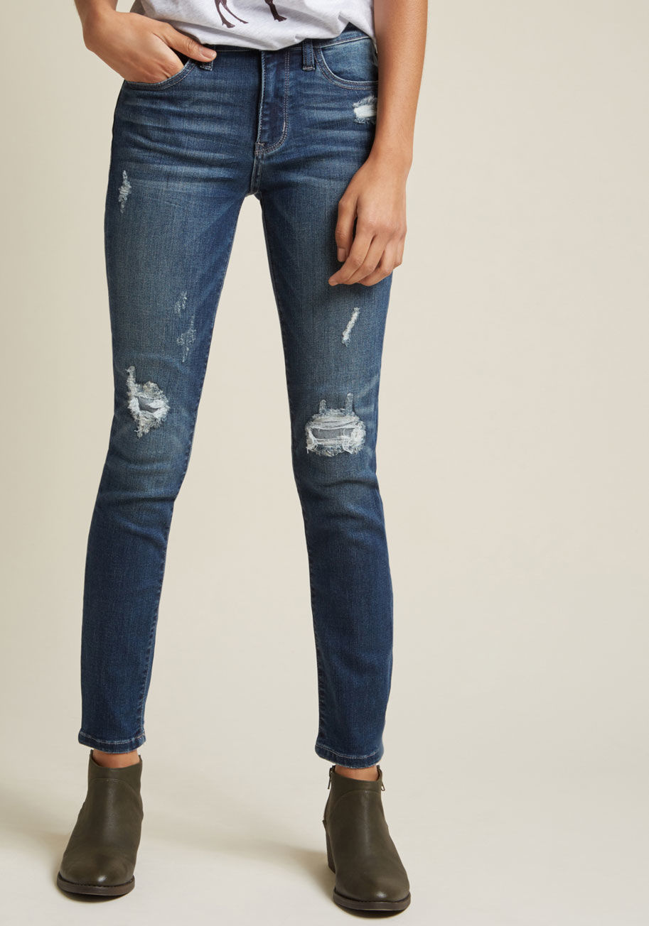 ModCloth - Casual Company Distressed Skinny Jeans