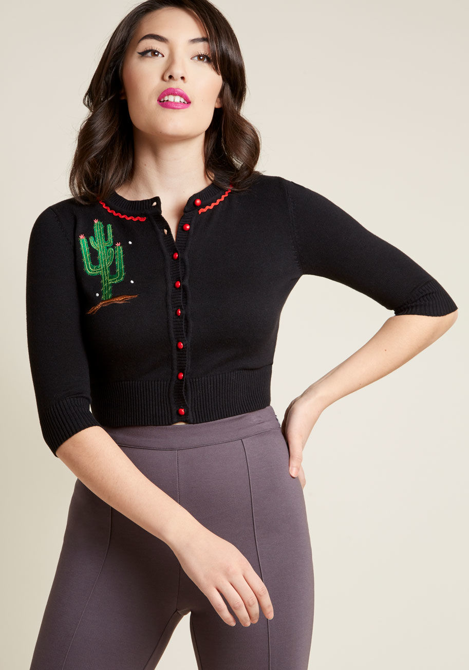 Collectif Thorn This Way Cropped Cardigan by ModCloth