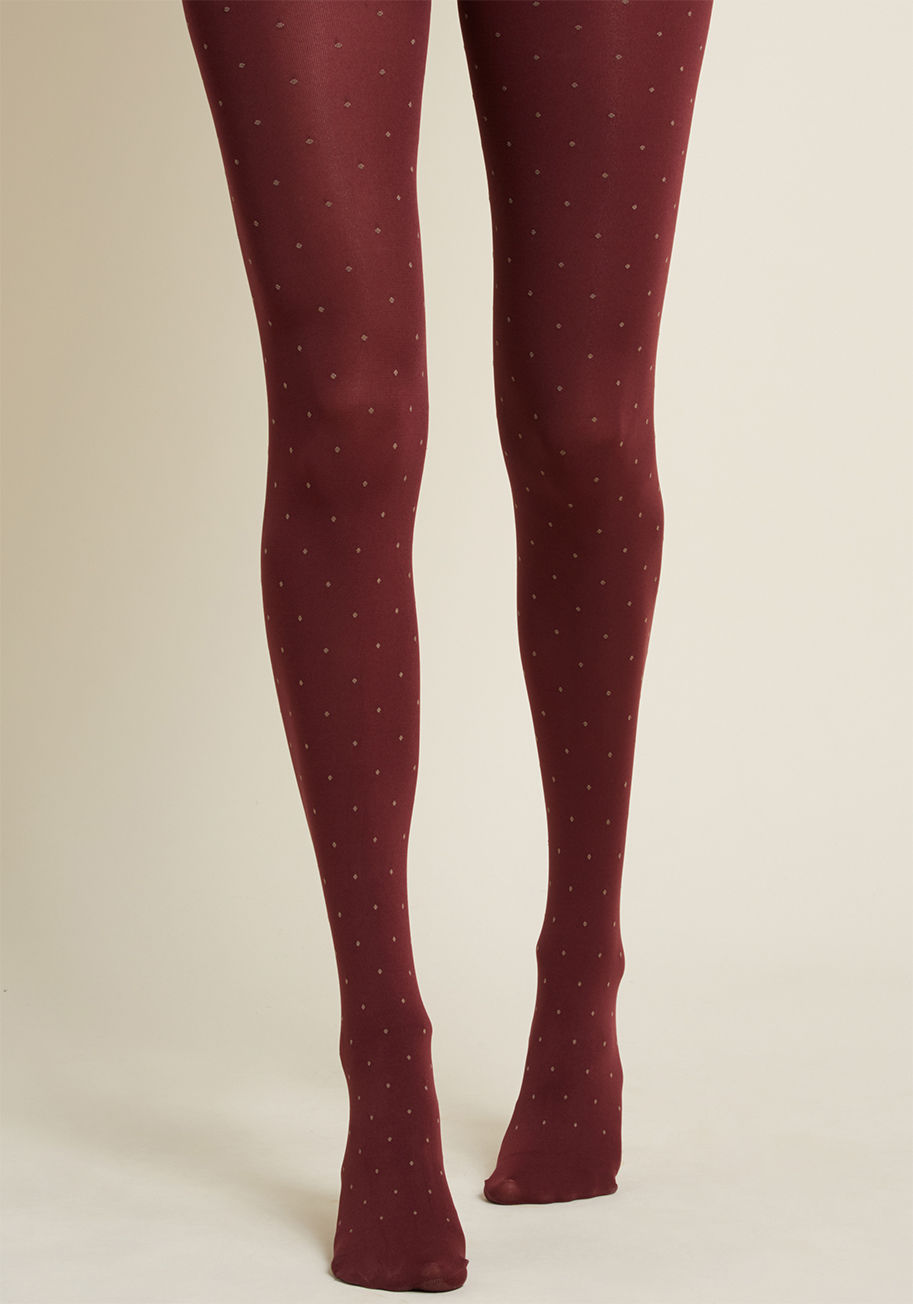 Dot Worry, Be Happy Tights by ModCloth