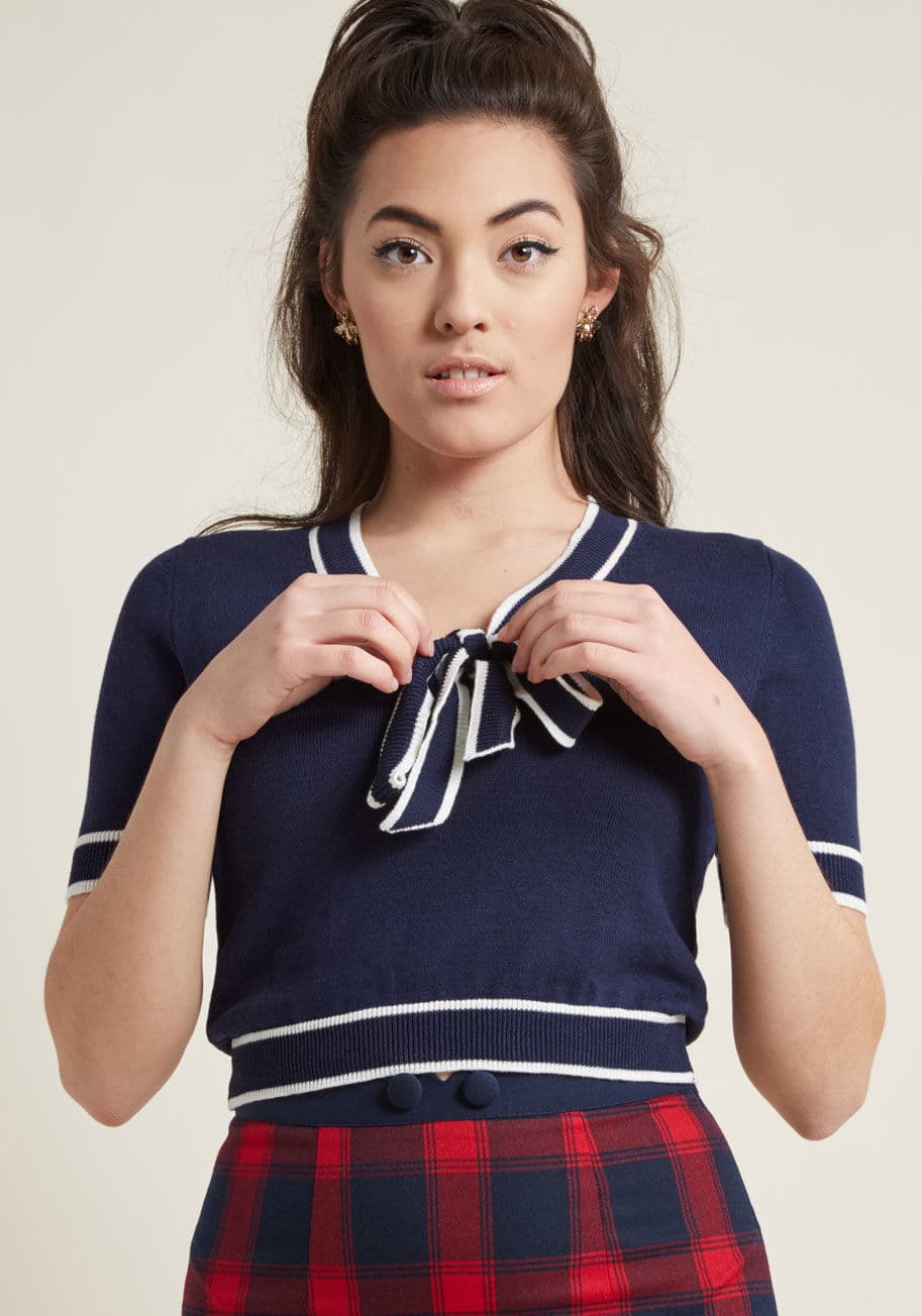 ModCloth - It Just So Captains Short Sleeve Sweater