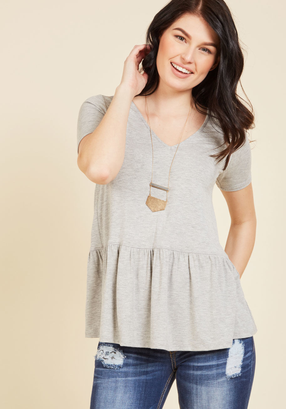 Just Effortless Peplum Top by ModCloth