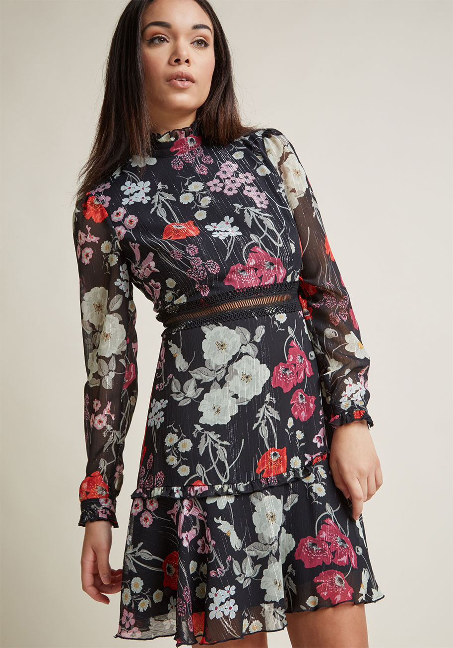 Rooftop Rendezvous Long Sleeve Dress by ModCloth