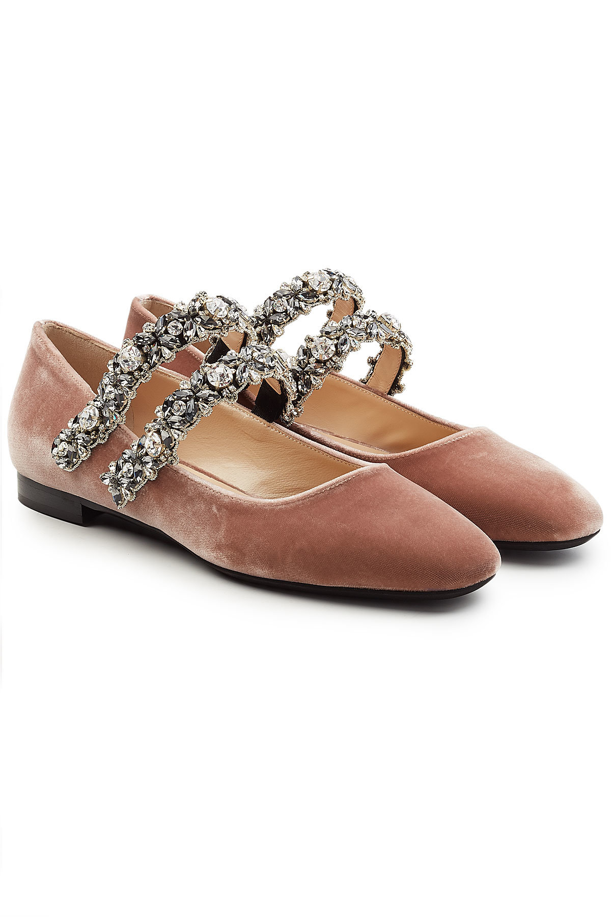 Velvet Shoes with Embellished Straps by N°21