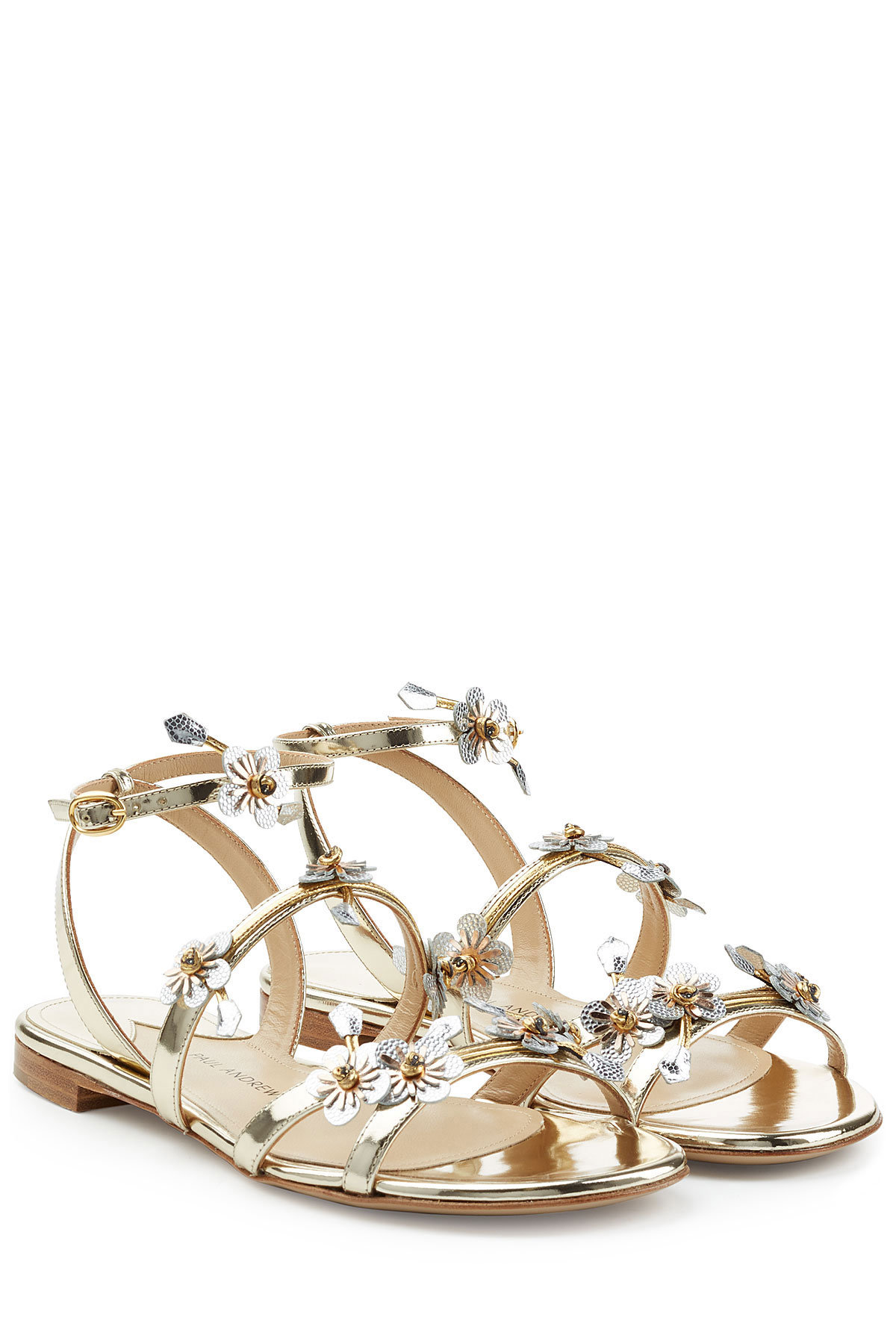 Flora Metallic Leather Sandals by Paul Andrew