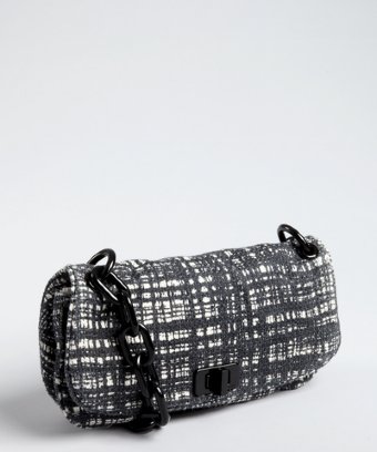 Black Prada faded black tweed resin chain strap shoulder bag by ...  