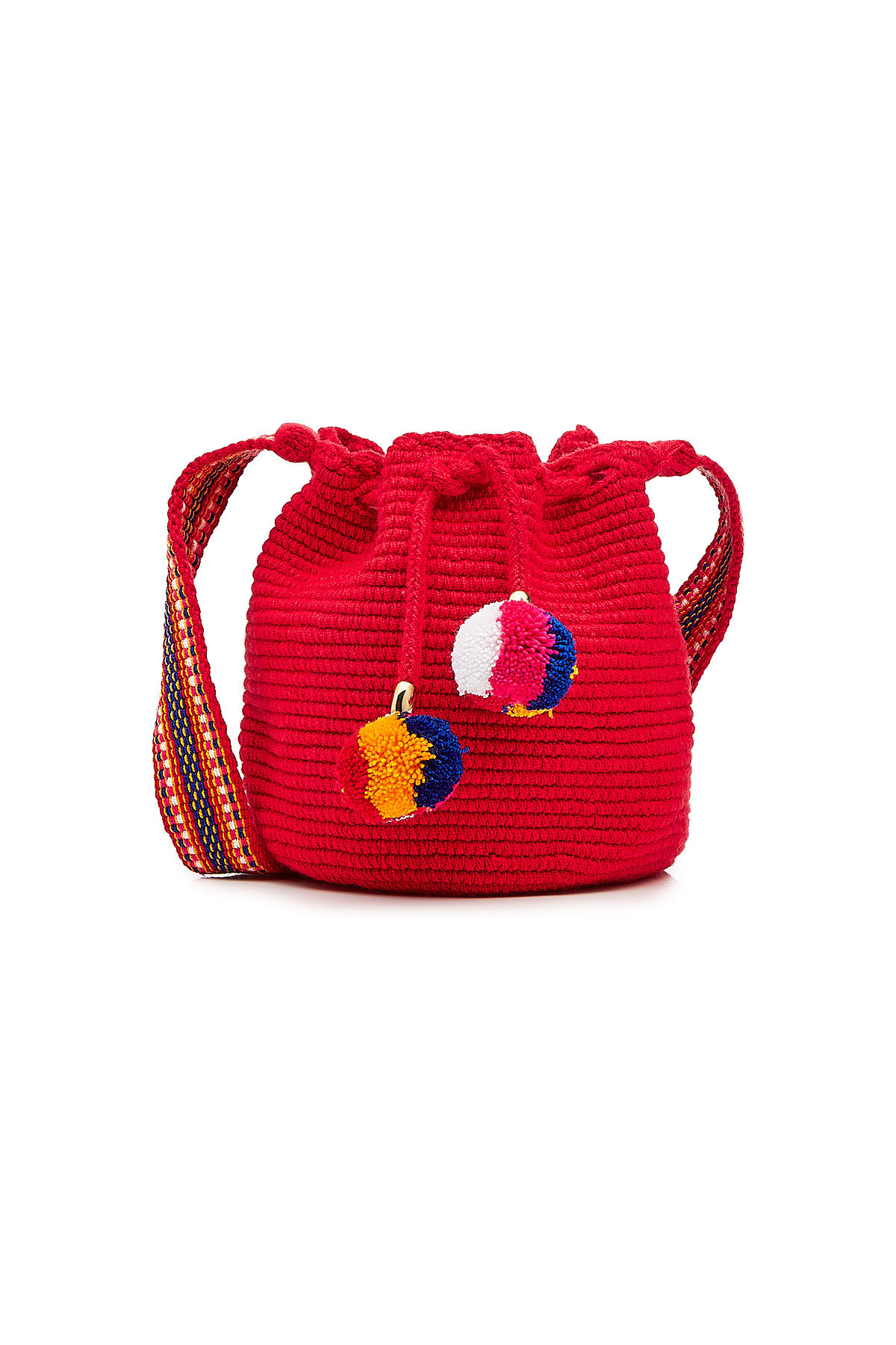 Soraya Hennessy - Mini Bucket Bag with Pompoms