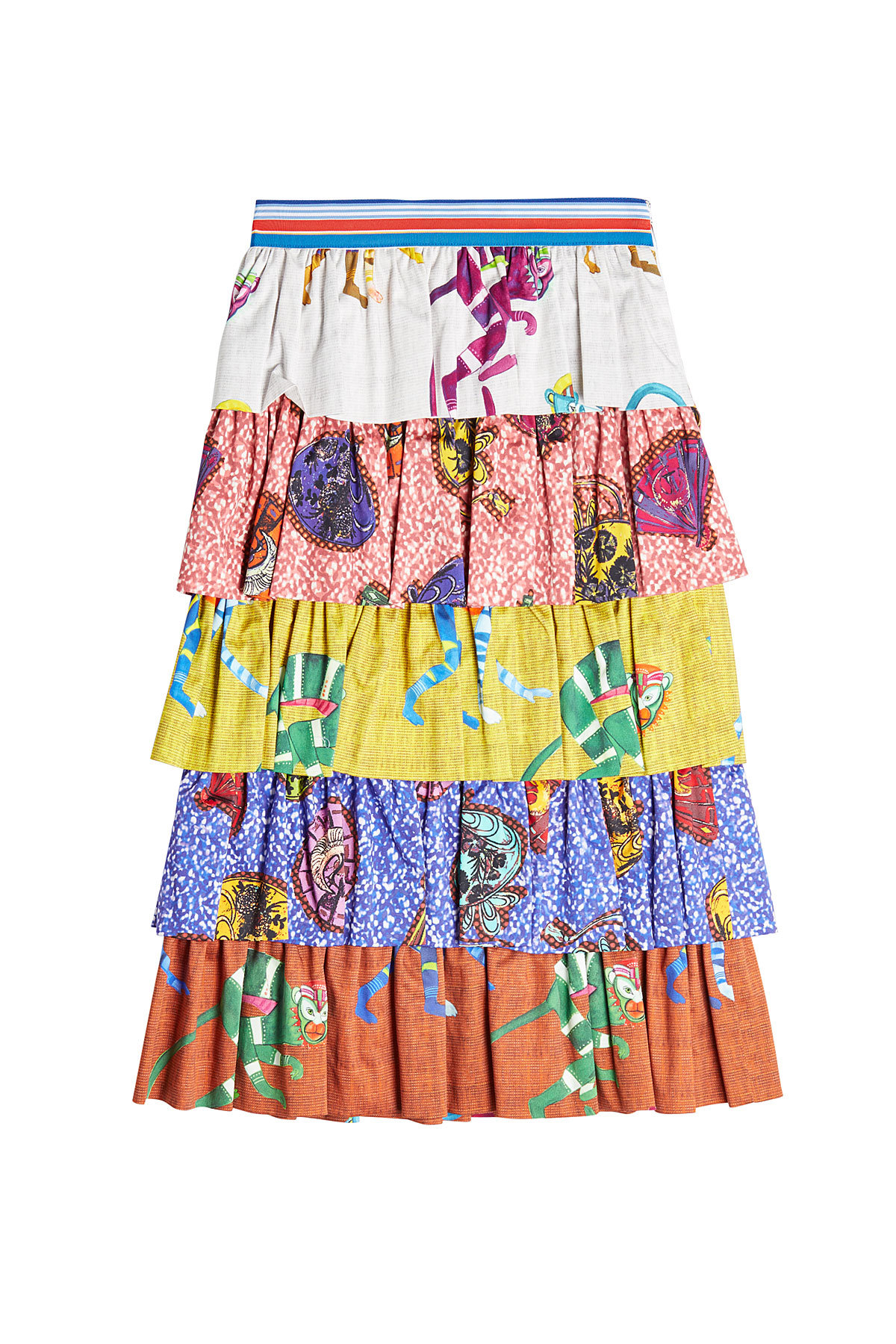 Stella Jean - Tiered Cotton Print Skirt
