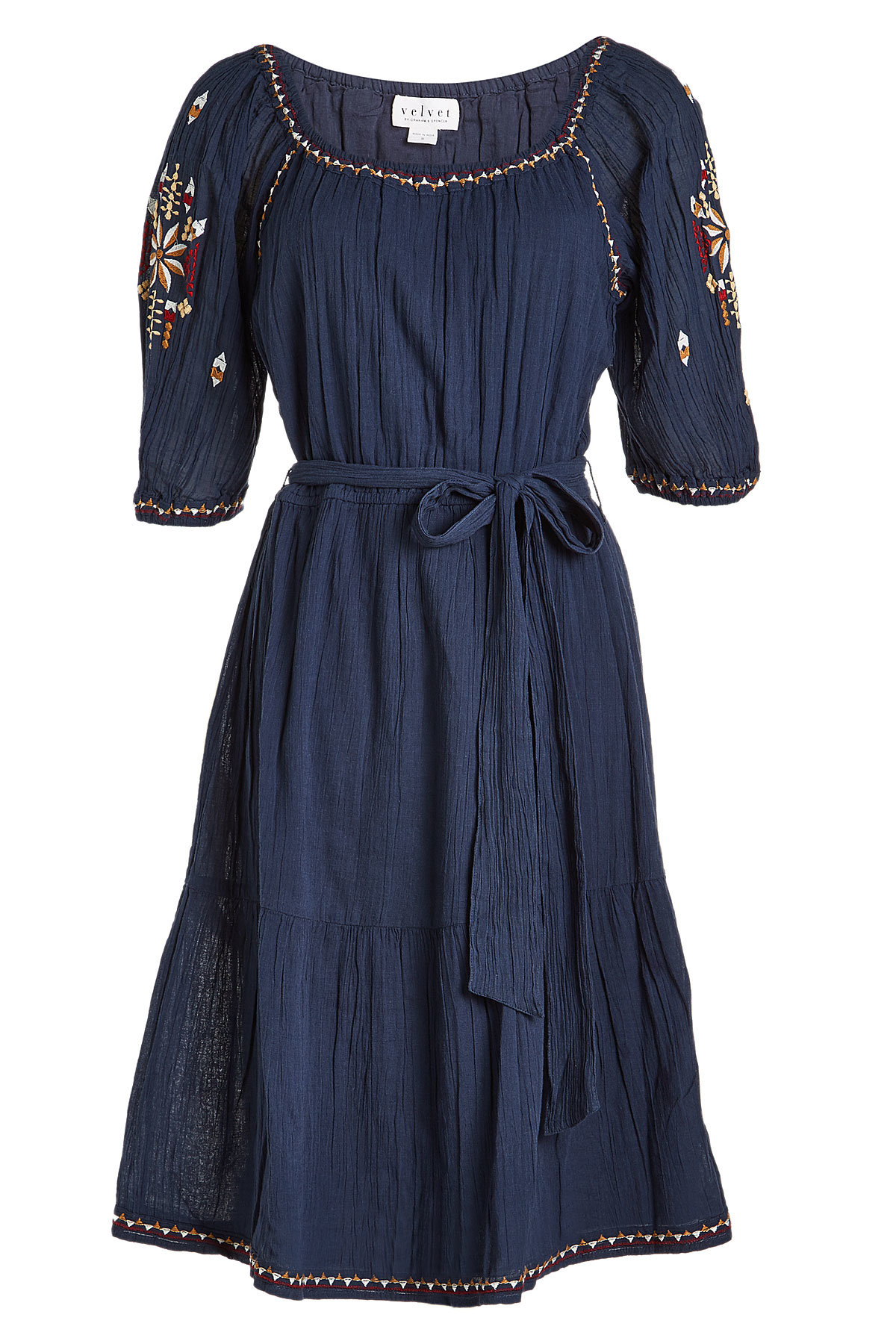 Velvet - Monae Embroidered Cotton Dress