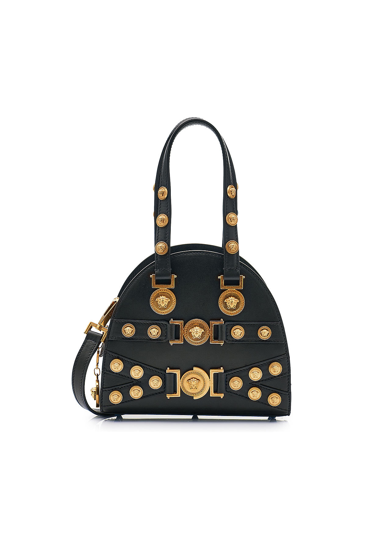 Versace - Top Handle Embellished Leather Bag
