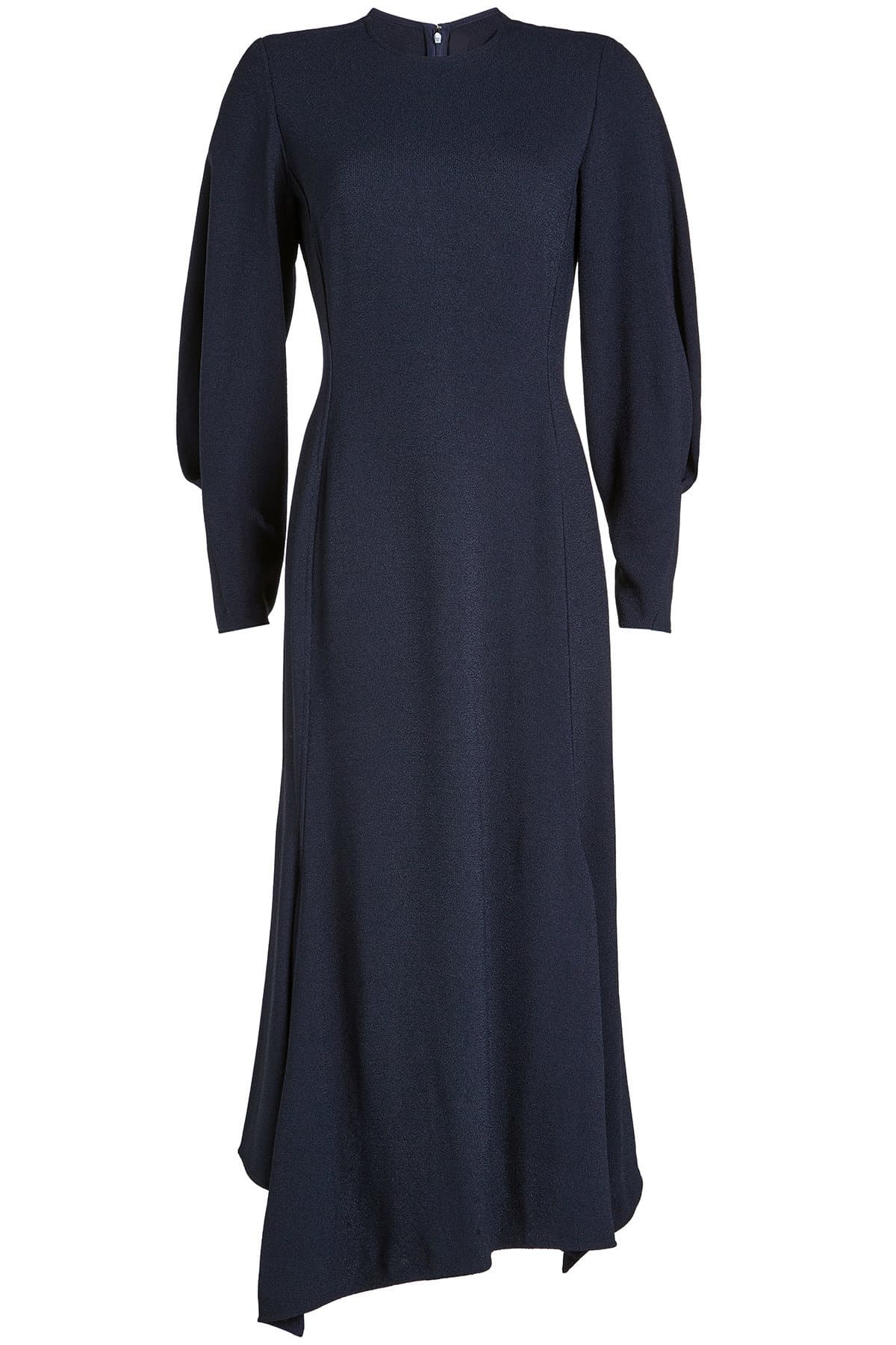 Victoria Beckham - Draped Sleeve Asymmetric Midi Dress