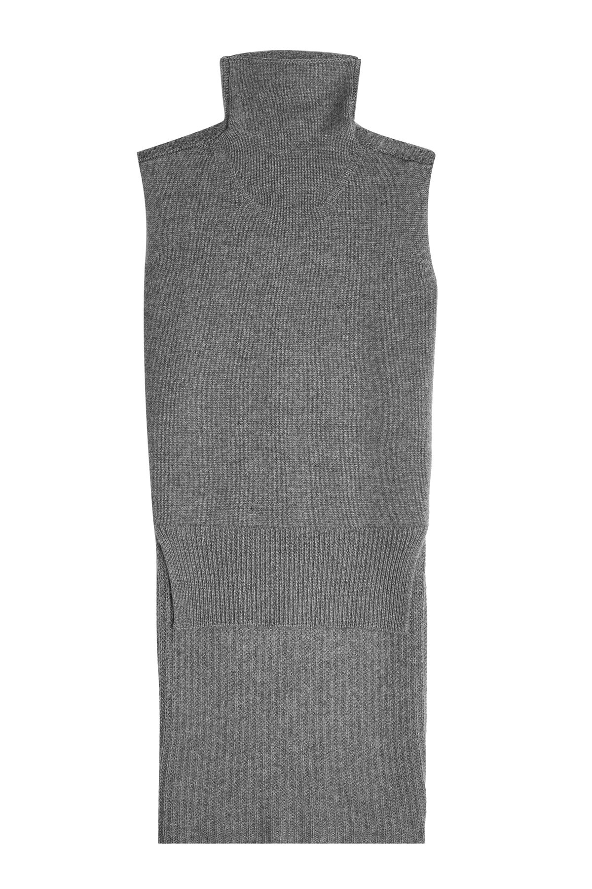 WILLIAM FAN - Cashmere Top with Turtleneck and High-Low Hem