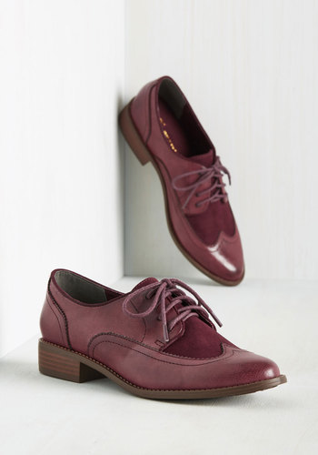 Every Day of the Sleek Oxford Flat in Burgundy by BC Shoes/Seychelles LLC