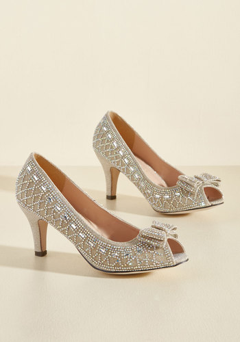 In Touch Footwear - All That Dazzle Peep Toe Heel in Champagne