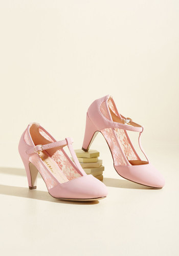 In Touch Footwear - Romance on Air T-Strap Heel in Blush