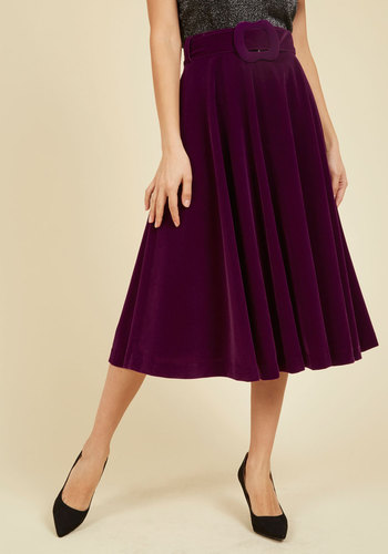 Make Your Presence Throne Midi Skirt in Plum by Collectif Clothing