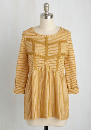 Doe & Rae - Accept the Inevitable Striped Top in Sunflower