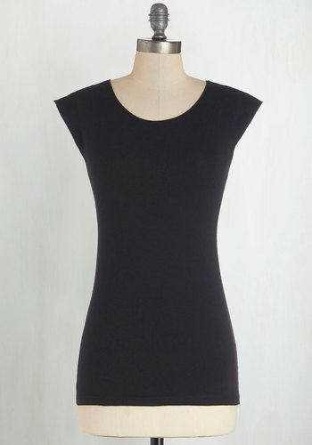 Tanks Very Much Cotton Top in Black by Downeast Basics
