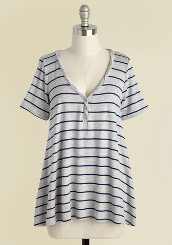 Cinema and Heard T-Shirt in Light Grey Stripes by Sweet Claire Inc.