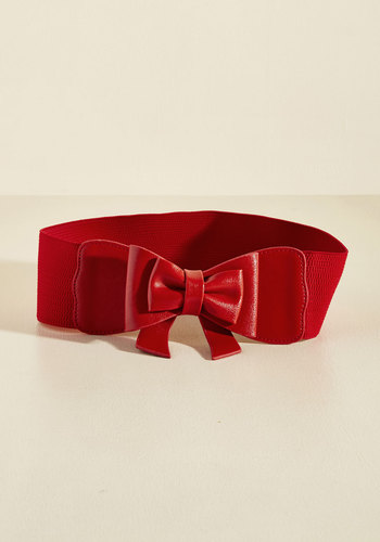 Banned - Bow, Baby! Belt in Ruby