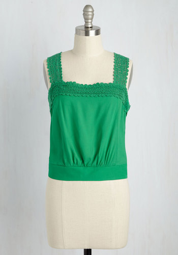 East End Apparels - Out on a Trim Tank Top in Verdant