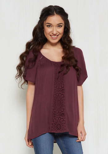 East End Apparels - Park! Who Goes There? Top in Burgundy