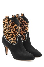 Embellished Suede Ankle Boots with Printed Pony Hair by Marc Jacobs