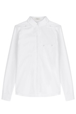 Cotton Shirt with Faux Pearls by Mugler
