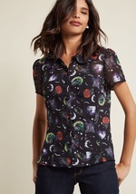 Hell Bunny Haunt for Nothing Button-Up Top by Hell Bunny