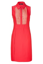 Coral Sleeveless Linen Inset Dress by Derek Lam