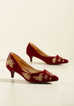 Verified Vogue Velvet Heel in Ruby by Banned
