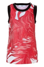 Silk Fil Coupé Tank in Vermilion by Prabal Gurung