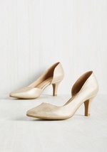 The Future Looks Chic Metallic Heel in Gold by CL by Chinese Laundry