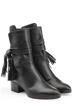 Fringe Leather Ankle Boots by Chloe