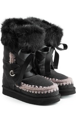 Sheepskin Boots with Fur Cuff by Mou