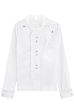Embellished Cotton Blouse with Pleats by Peter Pilotto