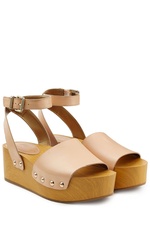 Leather Platform Sandals with Transparent Straps by Sam Edelman