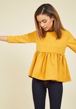 Peplum Perfection Ruffled Top by Compania Fantastica