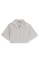 Elle Cropped Taffeta Blouse by Jil Sander Navy