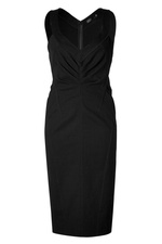 Black Side Pleated Dress by Donna Karan