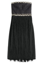 Embellished Bandeau Dress with Fringe by Tamara Mellon