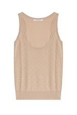 Textured Sleevess Top with Cotton by Carven