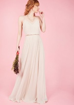 The Essence of Enchantment Maxi Dress in Taupe by Jenny Yoo Collection, Inc.