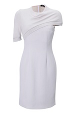 Asymmetric Sleeve Knit Crepe Dress by Marios Schwab