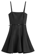 Cotton Dress with Patent Belt by Halston Heritage