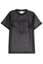 Transparent Cotton T-Shirt with Embroidered Cut-Out Detail by Emilio Pucci