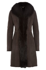 Suede Coat with Raccoon Fur by SLY010