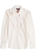 Ruffled Jacquard Blouse with Cotton and Silk by Tara Jarmon